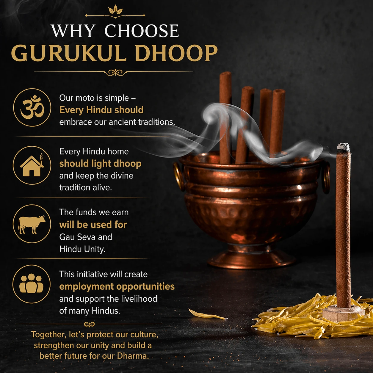 Premium Dhoop Stick Pack of 3 (Chandal Gulab Guggal)